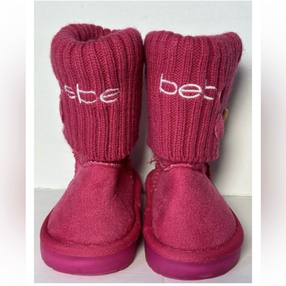 NEW Bebe Fuchsia Knit Boots size 9